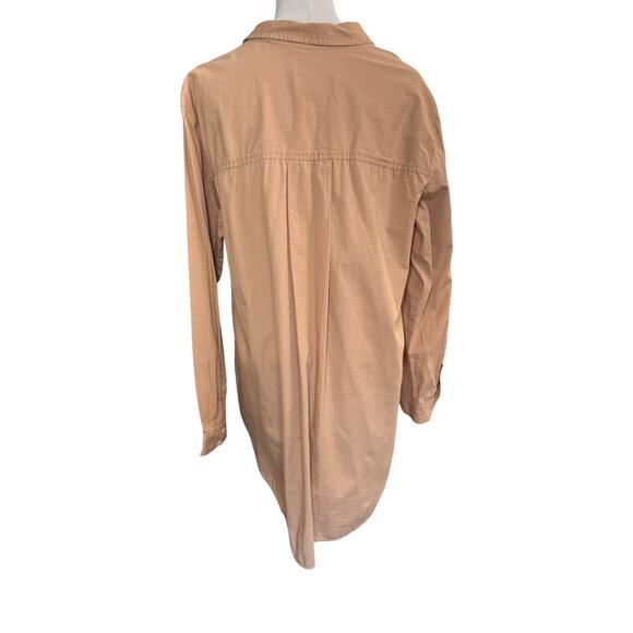 Anthropologie By Anthropologie Tan Cotton Tunic Shirt Blouse Women’s Large - Picture 4 of 8